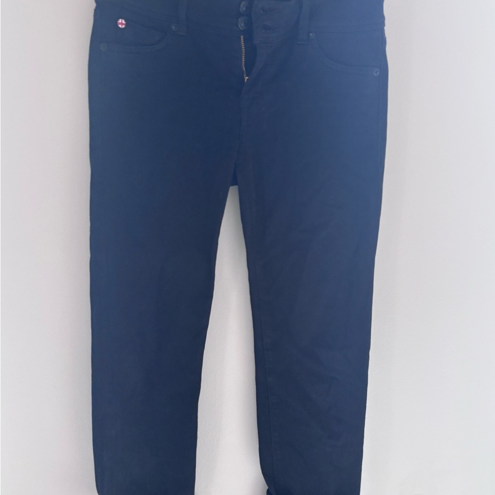 Hudson Jeans Black Ankle cuffed Cropped Denim